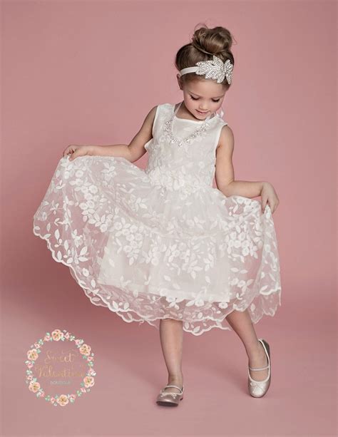 Gorgeous White Lace Dress White Flower Girl Dresscountry Etsy