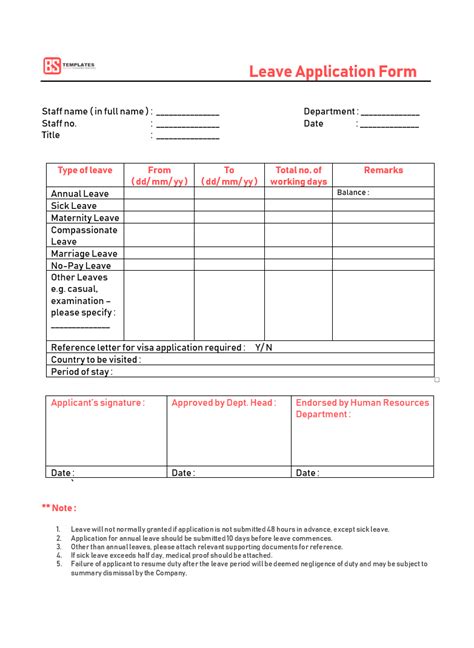 It is basically a professional way by which the employee informs and requests the higher authorities to get the approval of his leave. Leave Application form template for Employee in Excel ...