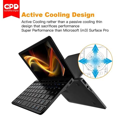 Gpd Pocket 2 Amber Black Mini Laptop 7 Inch Intel 3965y Processor Touch