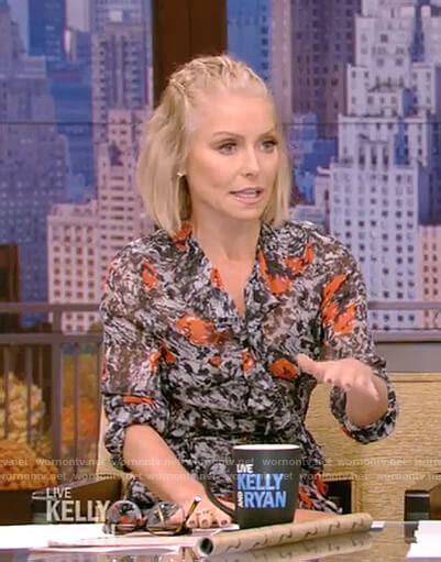 Wornontv Kellys Printed Ruffle Dress On Live With Kelly And Ryan