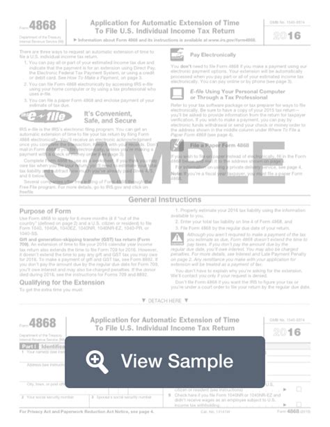 Form 4868 Irs Tax Extension Fill Out Online Pdf Formswift