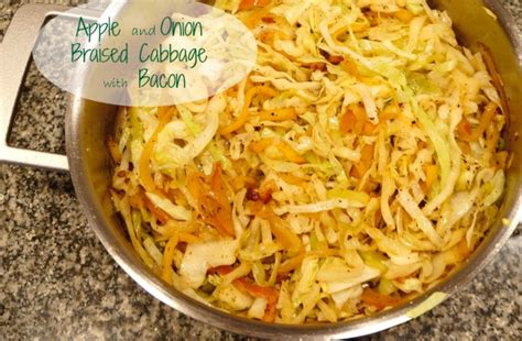 Excellent source of vitamin c. Apple and Onion Braised Cabbage with Bacon - LindySez