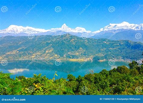 The Annapurna Range And Phewa Lake Pokhara Stock Photo Image Of