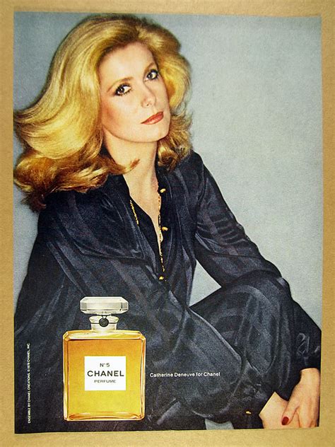 1978 Catherine Deneuve Photo Chanel No5 Perfume Classic Bottle Vintage