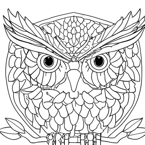 Mandala Owl Face Coloring Page Download Print Now