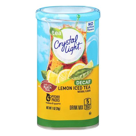 Crystal Light Decaf Lemon Iced Tea Drink Mix 4 Pitcher Packets