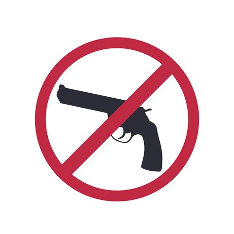 No Guns Allowed No Weapons Sign With Revolver Gun Silhouette Vector