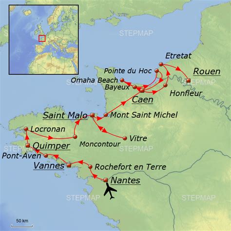 Stepmap Normandie Und Bretagne Landkarte Für Deutschland