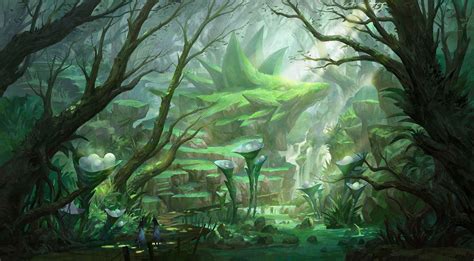 Green Forest Erin Lin Fantasy Art Landscapes Forest Background