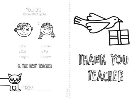 Thank You Card For Teacher Template Best Creative Template Design