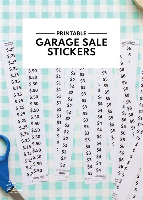 Free Printable Garage Sale Price Stickers The Homes I Have Made