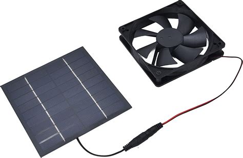 Fecamos Solar Powered Extractor Fan Solar Panel Fan Kit Double Fans