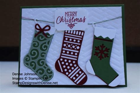 Stampin Up Hand Stamped Card Using Hang Your Stockings Stamp Set