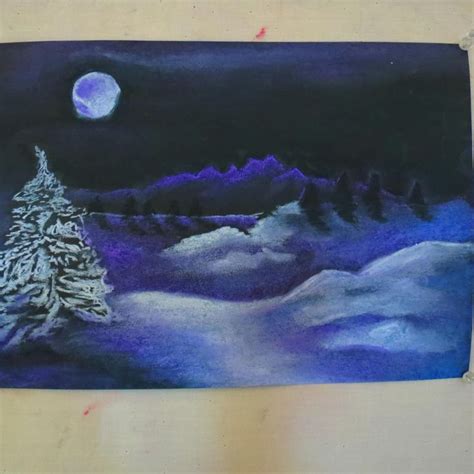 6th grade -Landscapes. Pastels on black paper. Pupils drawing. (With images) | Chalkboard ...