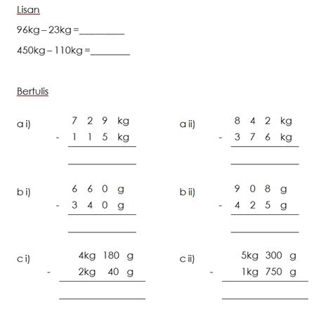 Matematik tahun 3 jawab semua soalan. Latihan - Jisim (3) | MATEMATIK KSSR TAHUN 3