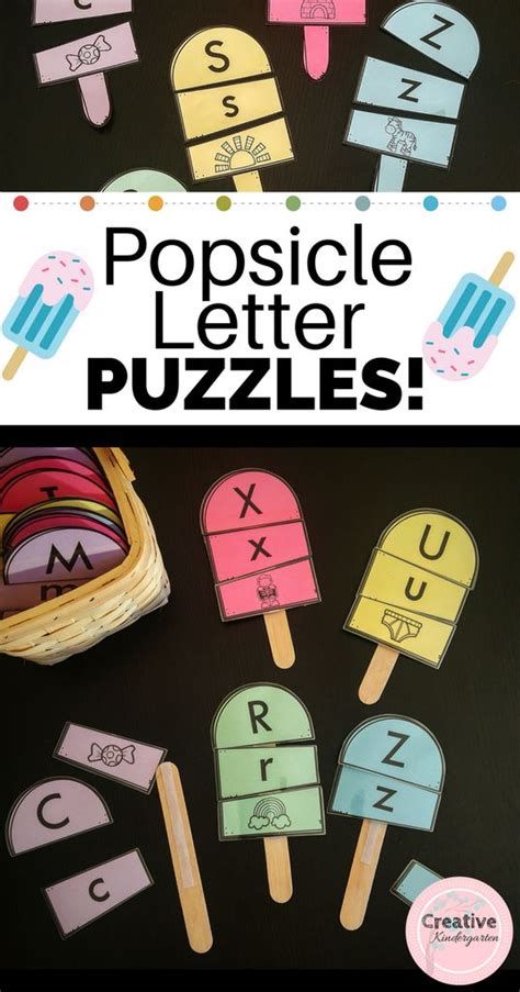 Popsicle Letter Puzzles Creative Kindergarten Lettering Prek