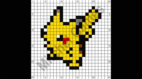 Dessin Pixel Pokemon Pikachu