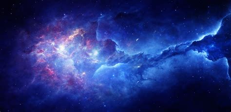Wallpaper Space Nebula Stars Universe Colorful Dark Blue 1920x938 Jellybug 1698427