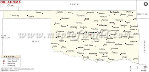 Cities In Oklahoma Oklahoma Cities Map
