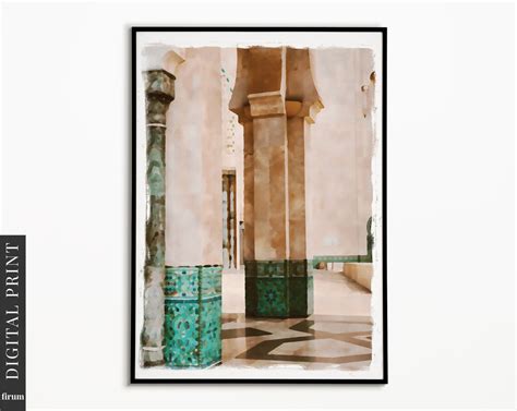Middle Eastern Printable Decor Watercolor Moroccan Wall Art Etsy