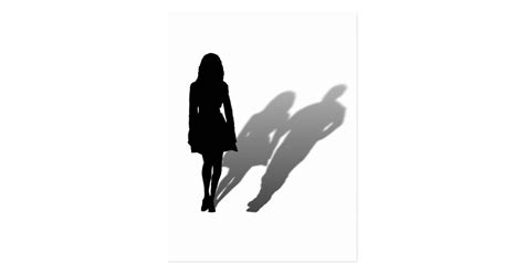 Woman Missing Man Silhouette Postcard Zazzle