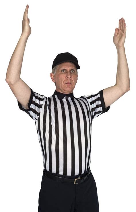 Nfl Football Referee Touchdown Hand Signal Isolated Stock Image Image