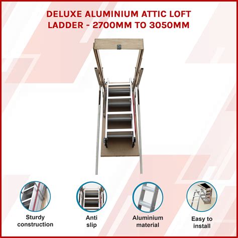 Deluxe Aluminium Attic Loft Ladder 2700mm To 3050mm Buy Ladders