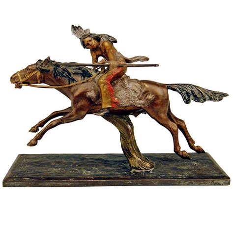 Vienna Bronze Carl Kauba Style Native American Riding Red Indian Bow