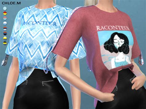 Short Sleeved T Shirt By Chloemmm At Tsr Sims 4 Updates