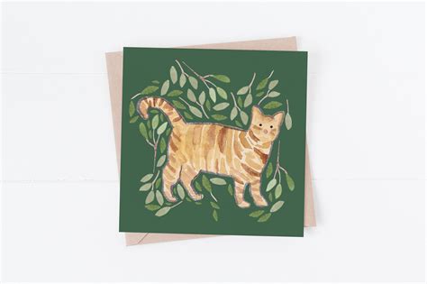 Cats Greetings Cards Pack Of 12 Etsy