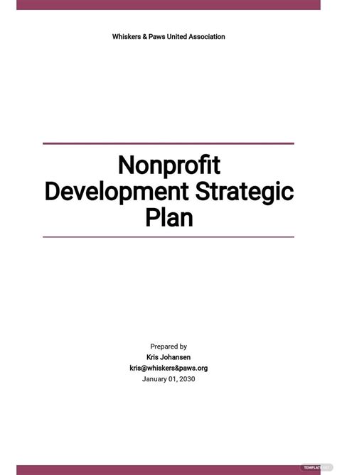 Nonprofit Strategic Plan Template Free