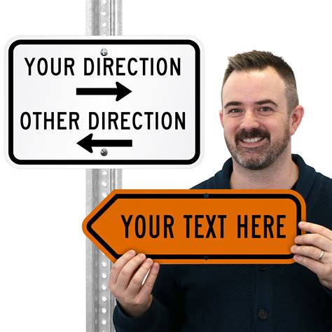Custom One Way Traffic Directional Signs