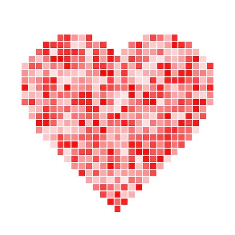 Premium Vector Red Pixel Heart Vector Illustration