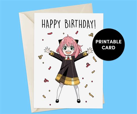 Anime Birthday Card Printable Birthday Card Anime Greeting Card