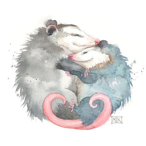 Possum Love Print T For Her Possums Hugging Print T Etsy Baby