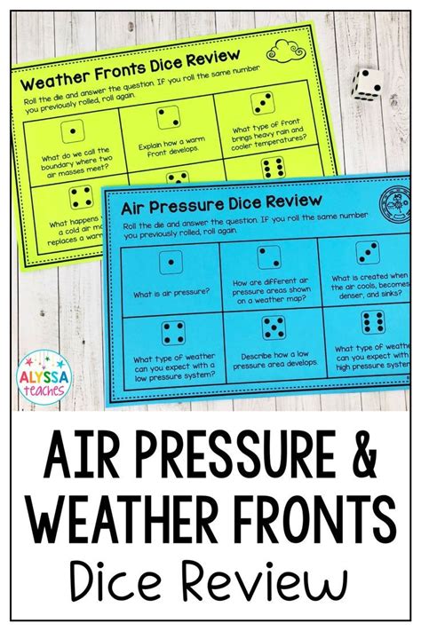 It's called parent peer pressure, or ppp. Air Pressure and Weather Fronts Dice Review Activity ...
