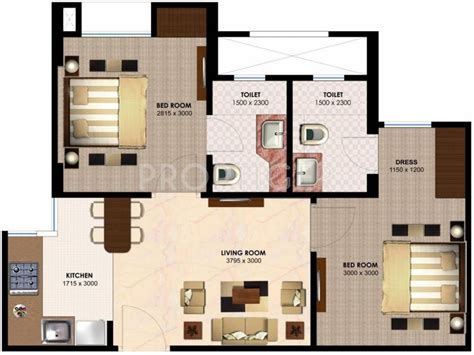 750 Sq Ft 2 Bhk Floor Plan Image Imperia H2o Available For Sale