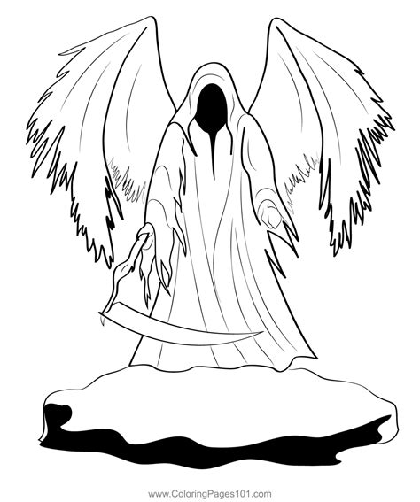 Grim Reaper 3 Coloring Page For Kids Free Grim Reapers Printable