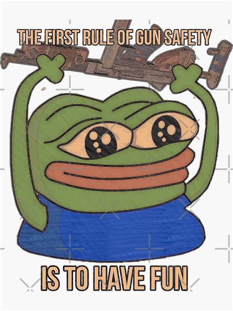 Pepe Gun Safety Sticker For Sale By Taxthisfedboy Redbubble