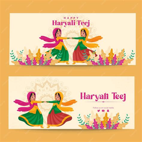 Premium Vector Happy Haryali Teej Banner Design Template