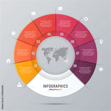 Vector Circle Chart Infographic Template For Presentations Adve Stock