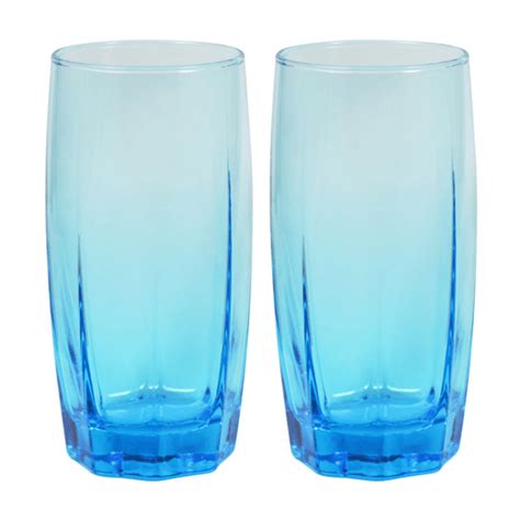 Drinking Glasses 16 Oz Sky Blue 6 Glass Tumblers 2 Pack
