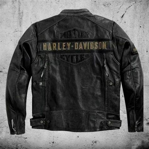 Harley Davidson Distressed Leather Mens Biker Jacket Harley Davidson