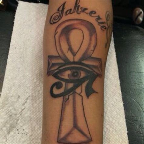Beautiful Grey And Black Ankh And Horus Eye Tattoo Eye Tattoo Ankh