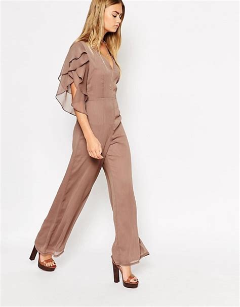 Asos Asos Jumpsuit With Ruffle Sleeve