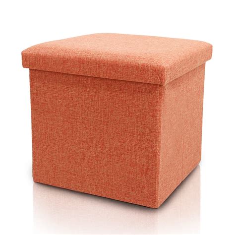 Cosaving Folding Storage Ottoman Storage Cube Seat Foot Rest Stool With