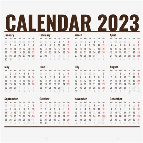 Simple Calendar 2023 Minimalist Kalender Calendar 2023 2023 Calendar