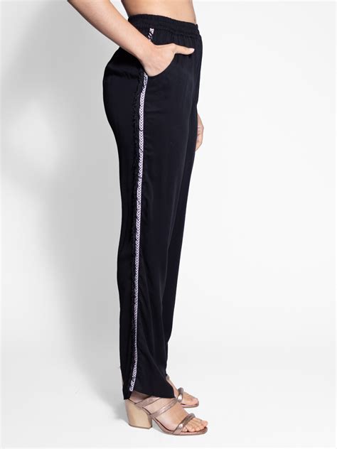 Loydford Fringed Pant Black Alhambra Womens Clothing Boutique