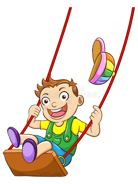 Kid On A Swing Stock Vector Illustration Of Clip Child 25419623