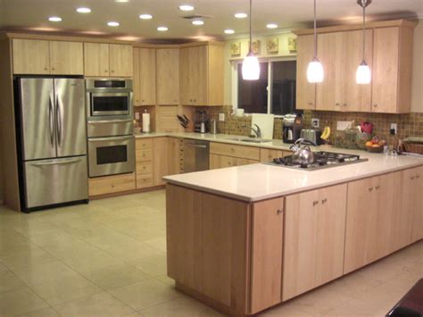All natural wood kitchen cabinets with white quartz countertops. Modern Natural Maple - Modern - Kitchen - Sacramento - by Auburn Custom Kitchens